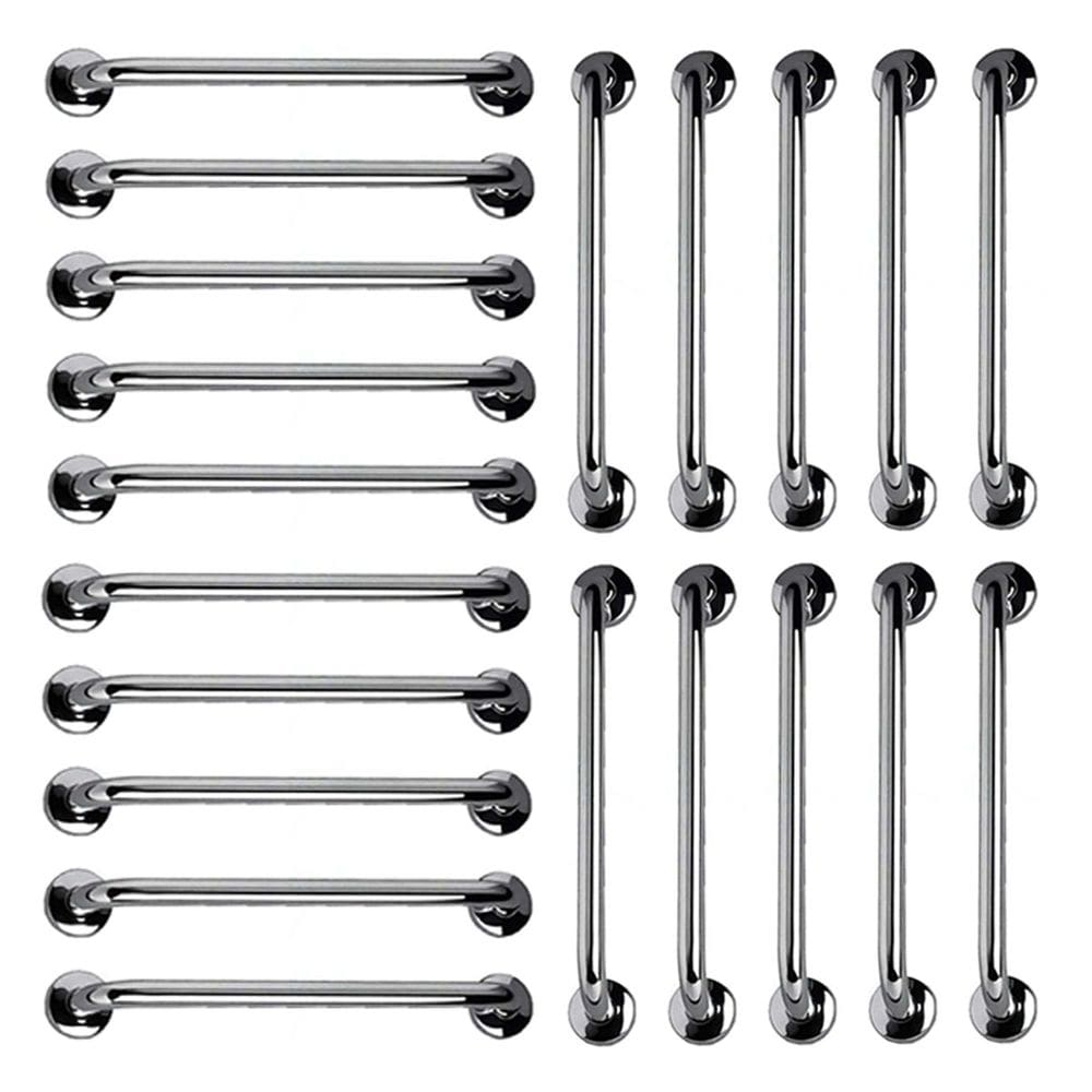 Barra de Apoio Aço Inox 40cm Kit 20 Unidades Idoso Deficiente Suporte Cadeirante Banheiro Box Segurança Acessibilidade