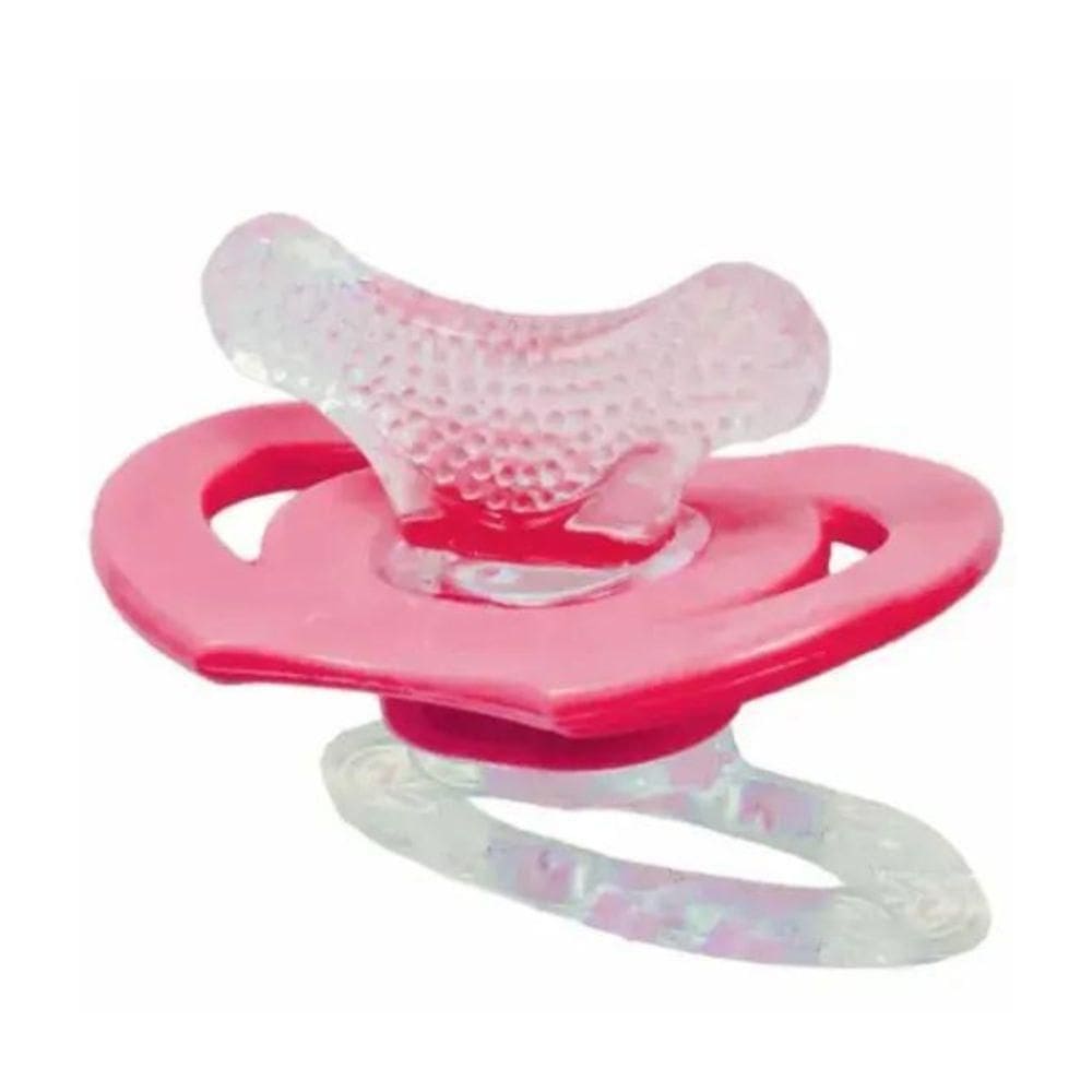 Mordedor Com Massageador De Gengiva Chupeta- Buba 6757 Rosa