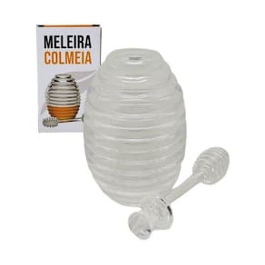 Meleira Colméia Porta Mel Com Dosador Acrílico Em Com Tampa