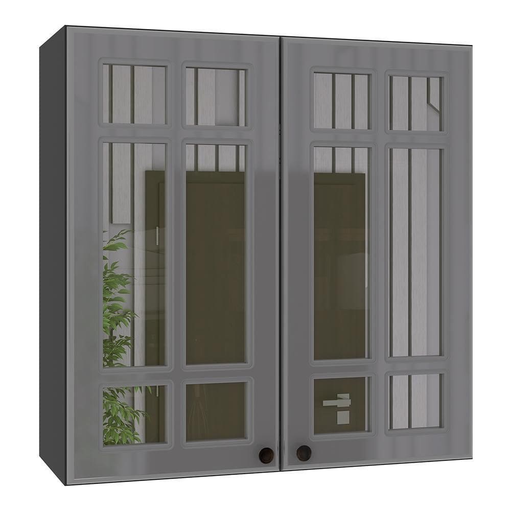 Armário Aéreo Firenze 80cm 2 Portas com Vidro - Indékes