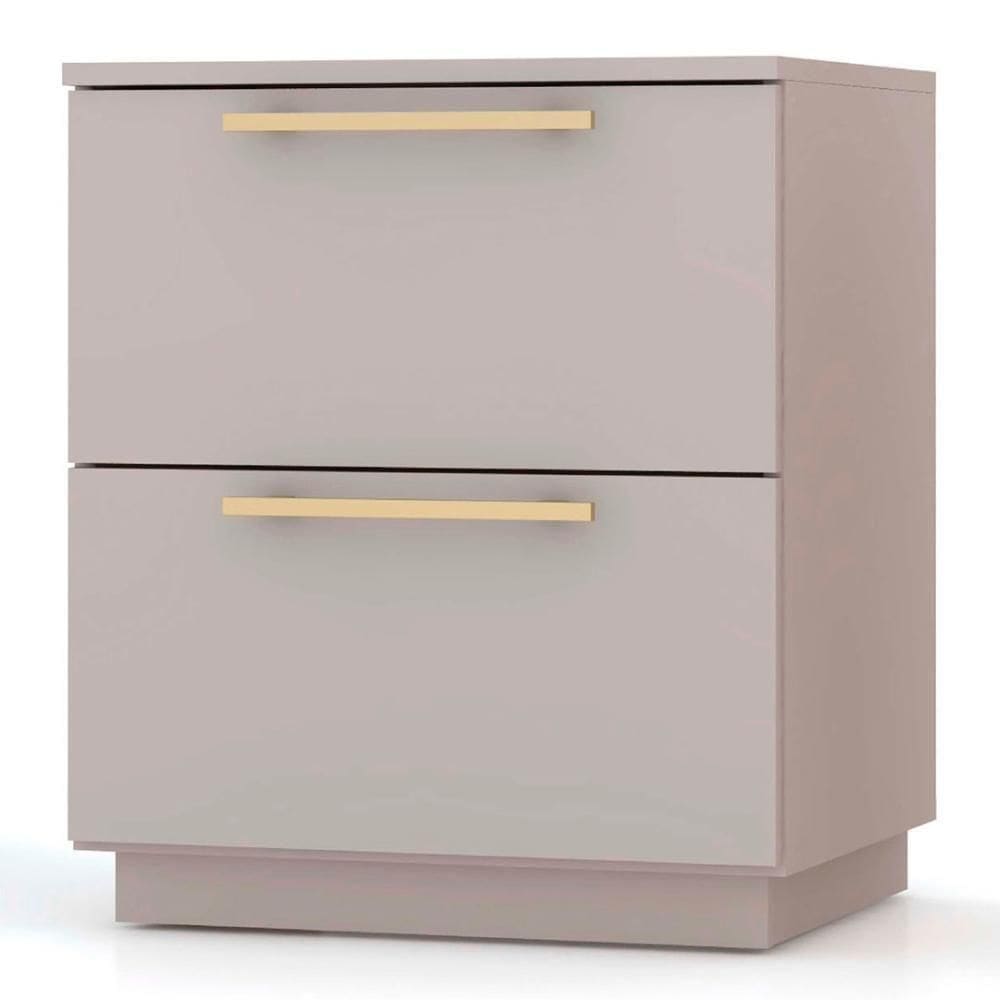 Mesa De Cabeceira 2 Gavetas 50cm Dubai Fendi - Vila Rica