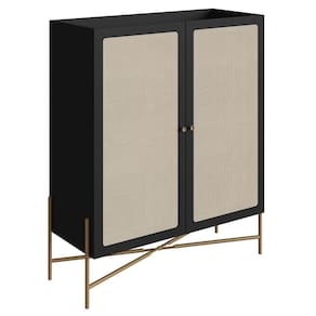 Armário Aparador Bar 2 Portas Pé Metal Arlo A10 Nero/dourado - Mpozenato