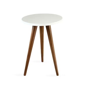 Mesa Lateral De Canto Tripé 60x35cm Branco