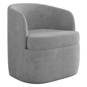 Poltrona Giratória Decorativa Para Sala Dandara K04 Veludo Cinza - Mpozenato