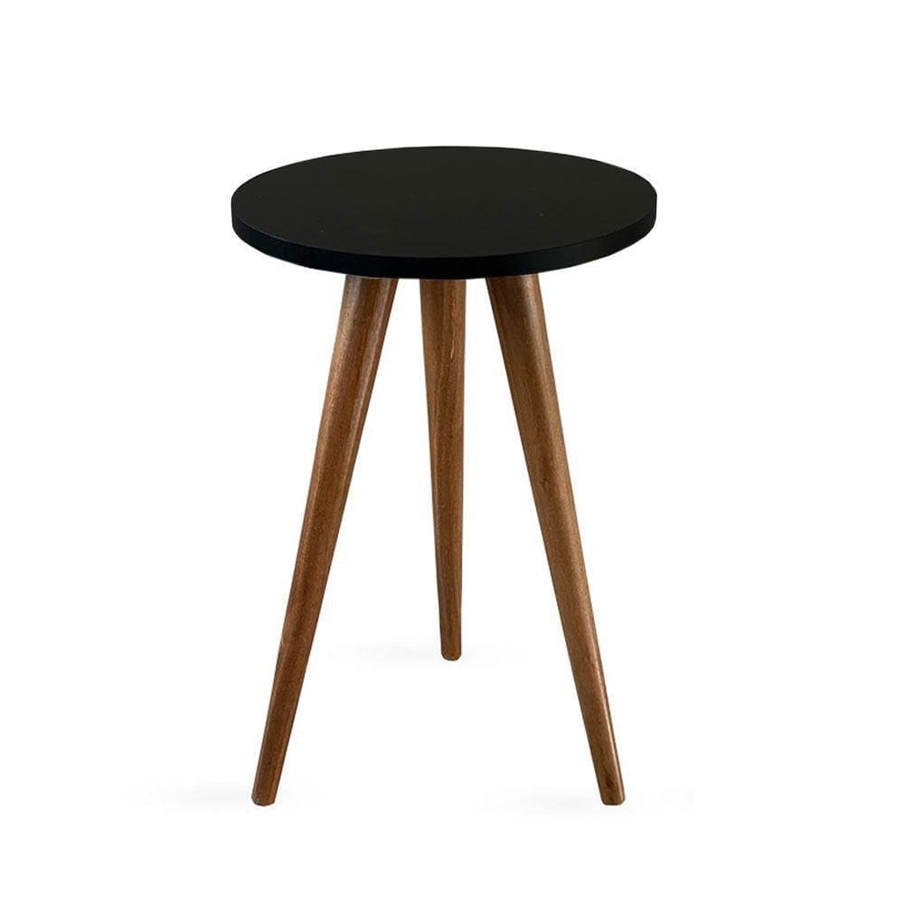 Mesa Lateral De Canto Tripé 60x35cm Preto