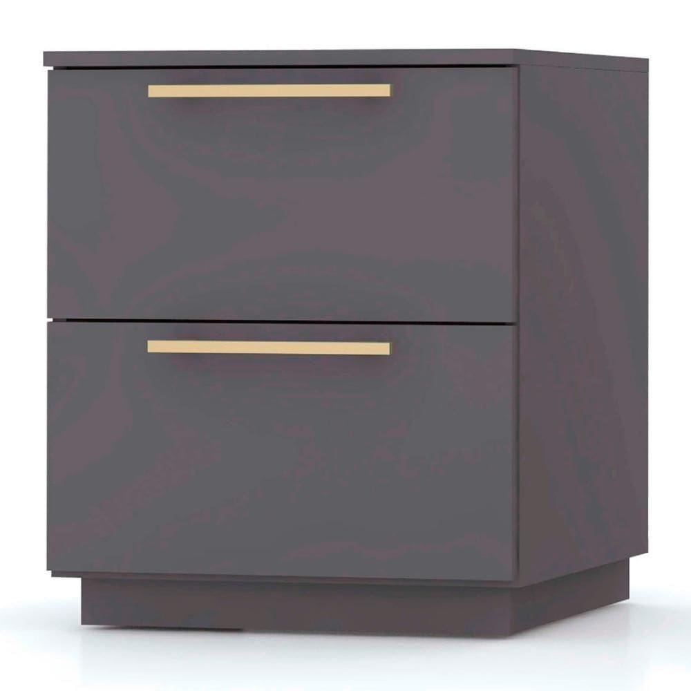 Mesa De Cabeceira 2 Gavetas 50cm Dubai Alasca - Vila Rica