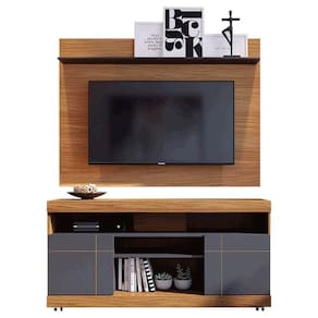 Rack Bancada Yara Com Painel Para Até 47 Pol. Maia Noce Milano/preto - Colibri