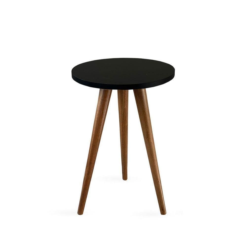 Mesa Lateral De Canto Tripé 50x35cm Preto