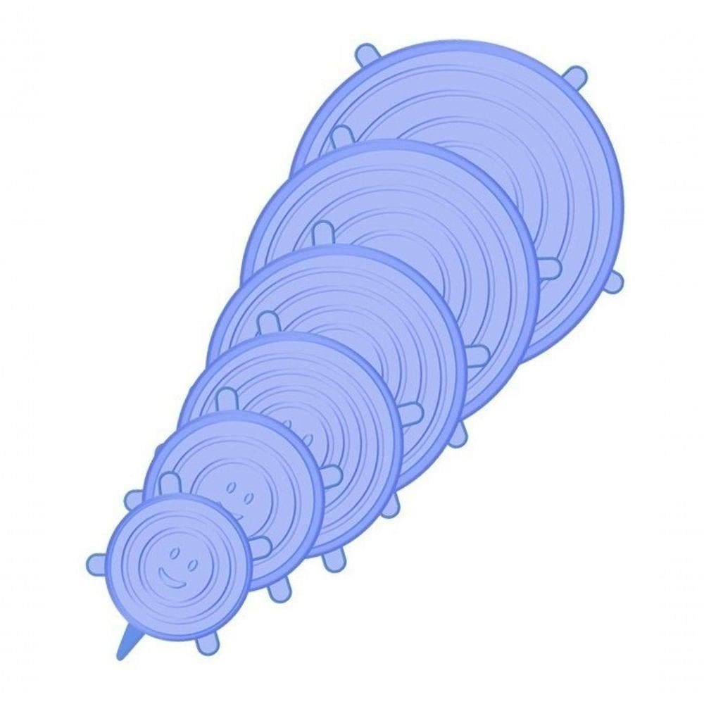 Kit 6 Tampas Silicone Panela Pote Universal ível Lavável