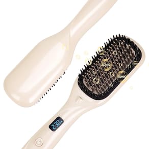 Escova de alisamento de cabelo Aquviai 2 em 1 Ceramic Ionic