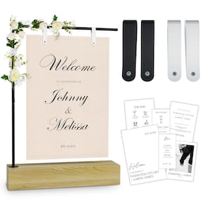 Suporte de cavalete Kiniu Wooden Wedding com pacote de design e estrutura de aço