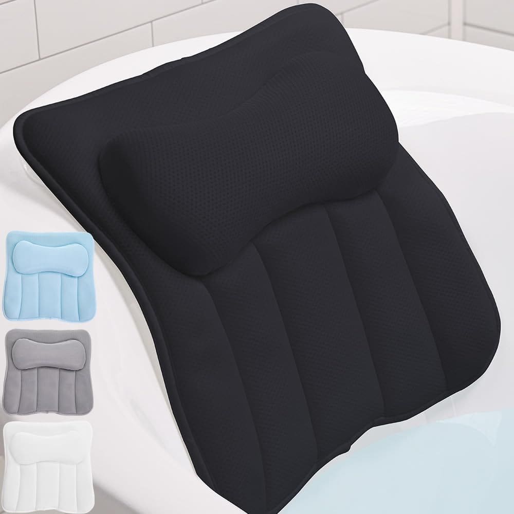 Almofada de banho GORILLA GRIP Mesh para banheira com ventosas preta