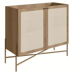 Balcão Aparador Buffet Cantinho Do Café Pé Metal Arlo A10 Hanover/dourado - Mpozenato
