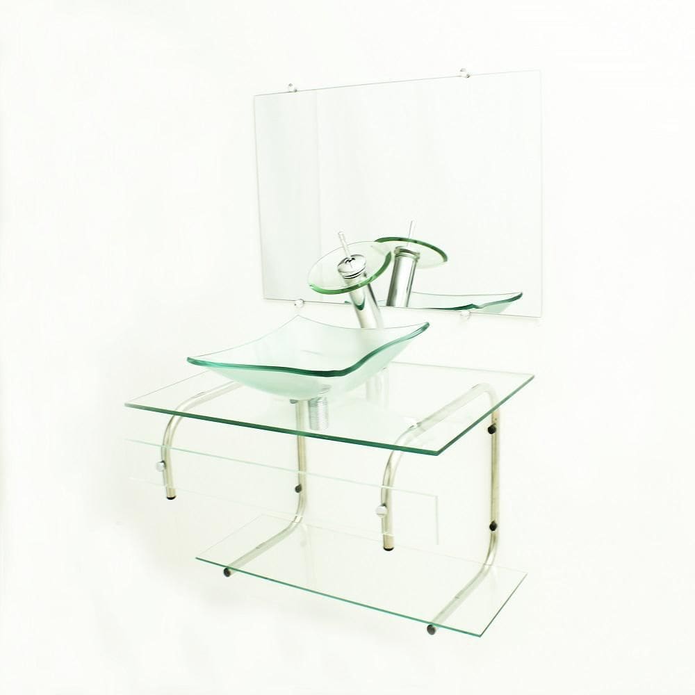 Gabinete De Vidro Para Banheiro 70Cm It Inox - Incolor
