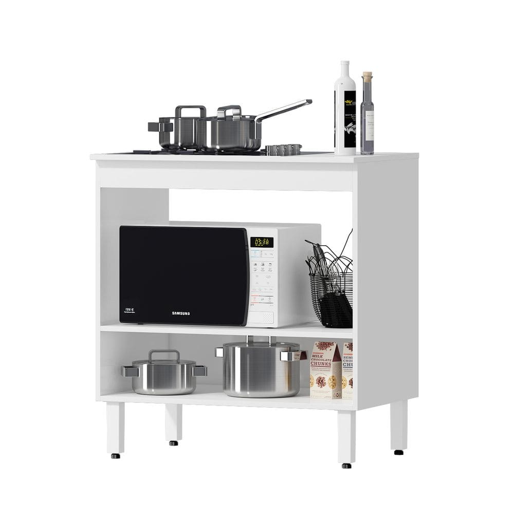 Balcão Armário Cooktop 1 Pt para Cozinha Branco - Dacheri