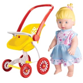 Boneca Com Carrinho Brinquedos Meninas Barato Boneca Bebê