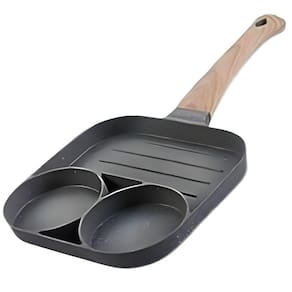 Superfície Antiaderente De Frigideira Elétrica Com 3 Divisórias, Ideal Para Cozinhar Sem óleo