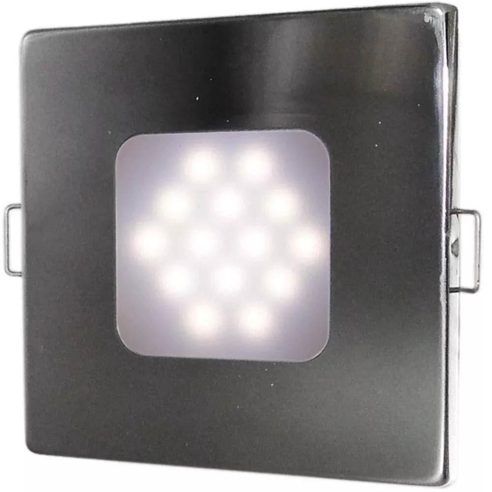 Luminária Quadrada Inox De Embutir 14 Leds Acionamento Touch