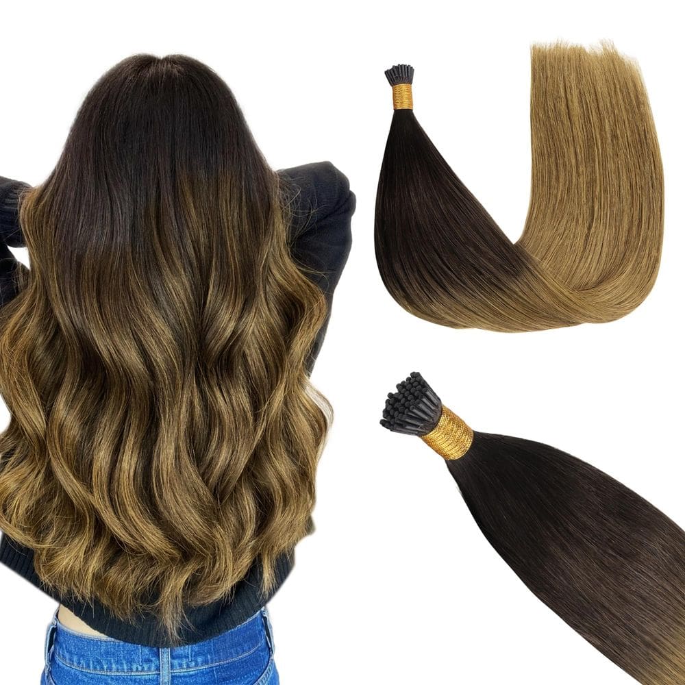 Extensões de cabelo GOO GOO I Tip 20cm 50g 50g 50S Chocolate Dip