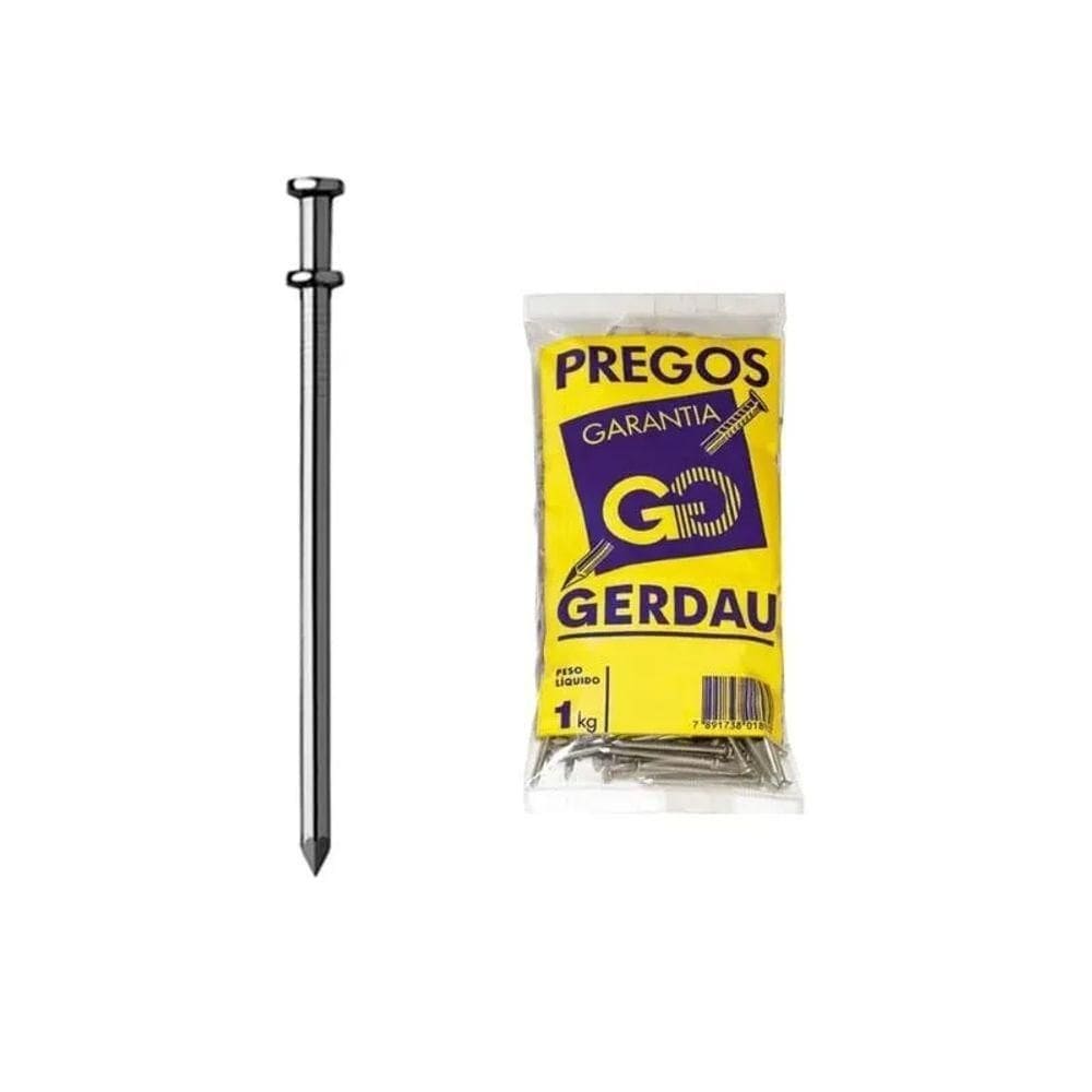 Prego Cabeça Dupla 18x30 1kg - Gerdau