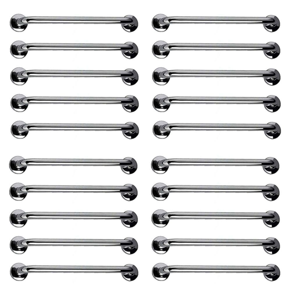 Barra de Apoio 40cm Aço Inox Kit 20 Unidades Idoso Acessibilidade Cadeirante Deficiente Banheiro Box Corrimao Escada Suporte