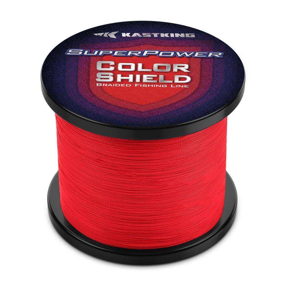 Linha de pesca KastKing Superpower ColorShield 50 libras 1000 jardas vermelha