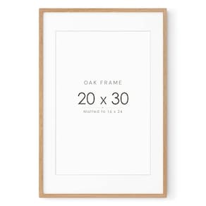 Moldura de pôster wallwisy Natural Oak 20x30 cm com tapete para 16x24 cm
