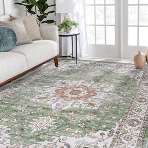 Tapete de área RUUGME Living Room, 5 x 7 pés, lavável, resistente a manchas