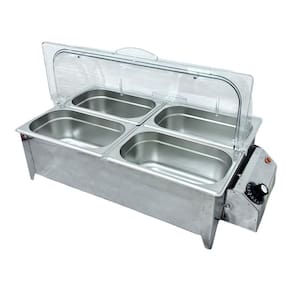 Rechaud Elétrico 750W 4 Cubas Inox Tampa Acrílico 127v