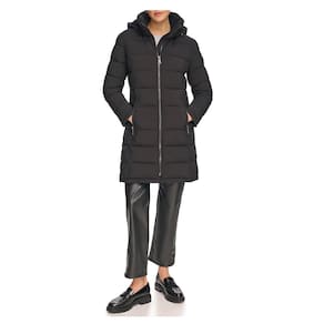 Casaco Longo Puffer Calvin Klein Com Capuz Removível