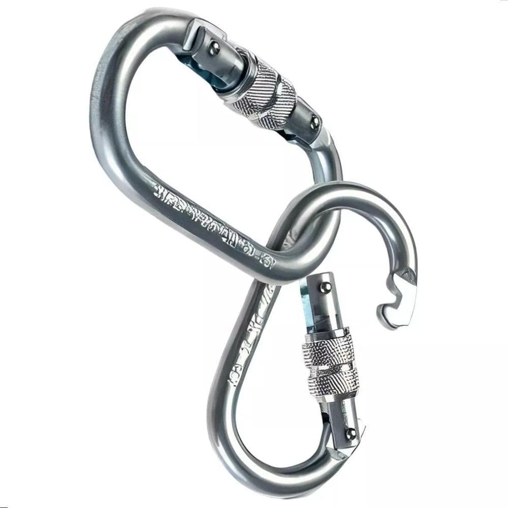 Kit 30 Mosquetão Aço Oval Rosca 25Kn Trava Dupla Para Altura