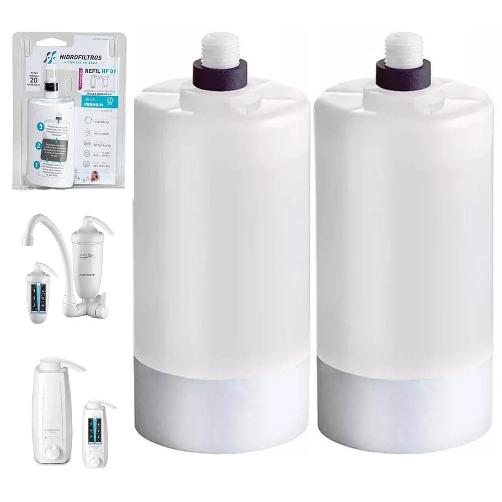 Kit 2 Refil Hidrofiltros Compatível Acqua Bella E Vitale
