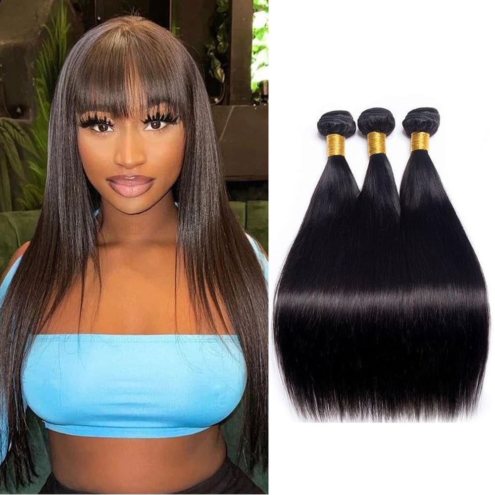 Hair Weave Rebasar Straight Brazilian Virgin 3 pacotes 40-50cm