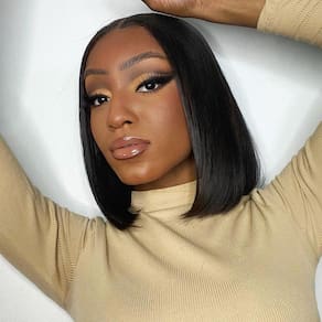 Peruca Amygirl Wear and Go Glueless Straight Bob 25 cm de cabelo humano