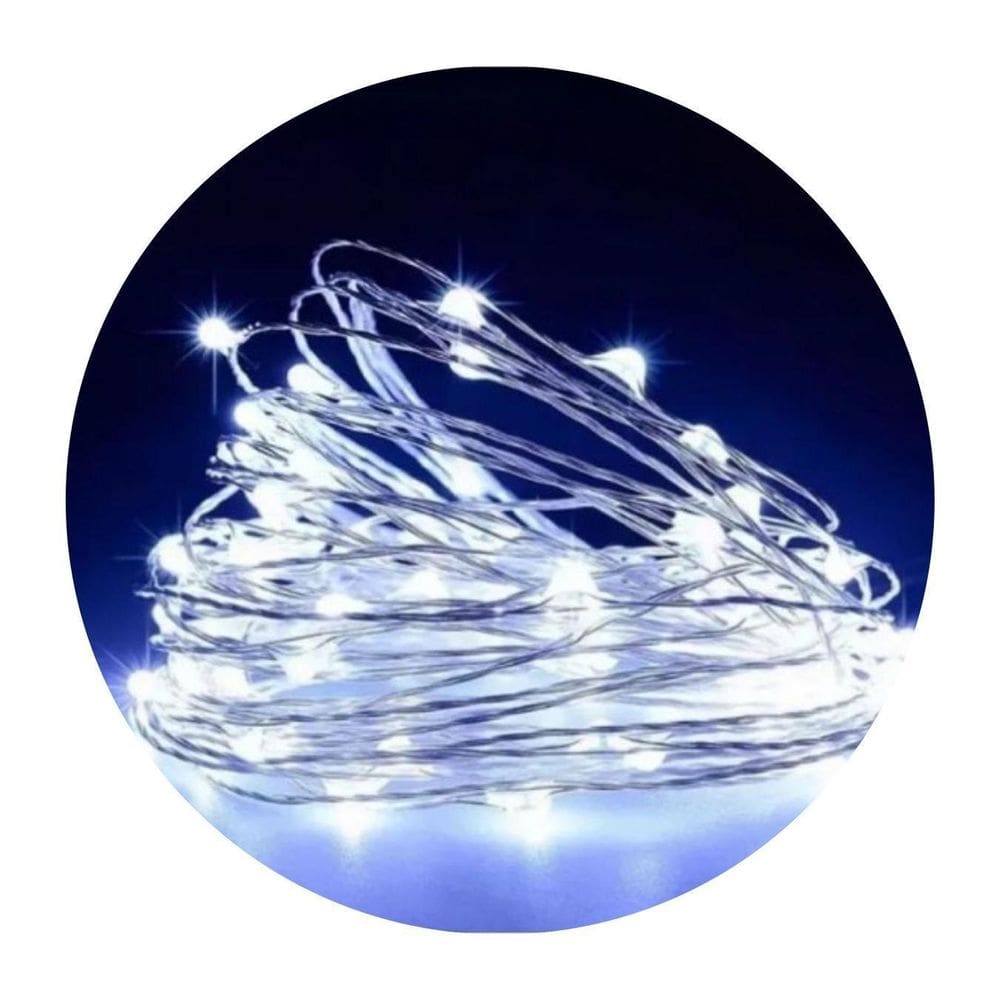 Cordão Com 100 Lâmpadas Led Pisca Pisca 10M Fio Crystal