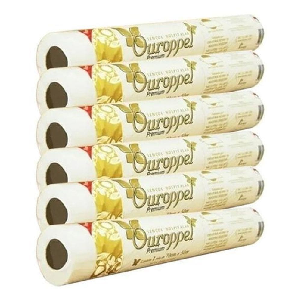 Lençol Hospitalar Em Papel 70Cmx50M Com 6 Rolos- Ouroppel