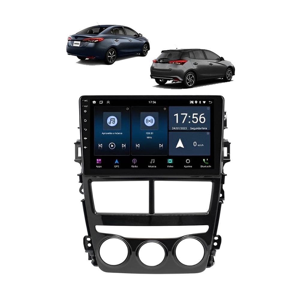 Kit Multimídia Yaris XL Android 9 Pol 2/32Gb Carplay Gps WiFi Rádio Bt - Vision 8990CP