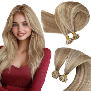 Extensões de cabelo Sunny Hair K Tip Light Brown w/ Blonde 14 polegadas
