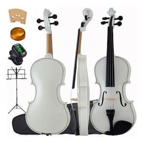 Kit Violino Barato Canhoto Branco 4/4 Estojo Arco Breu