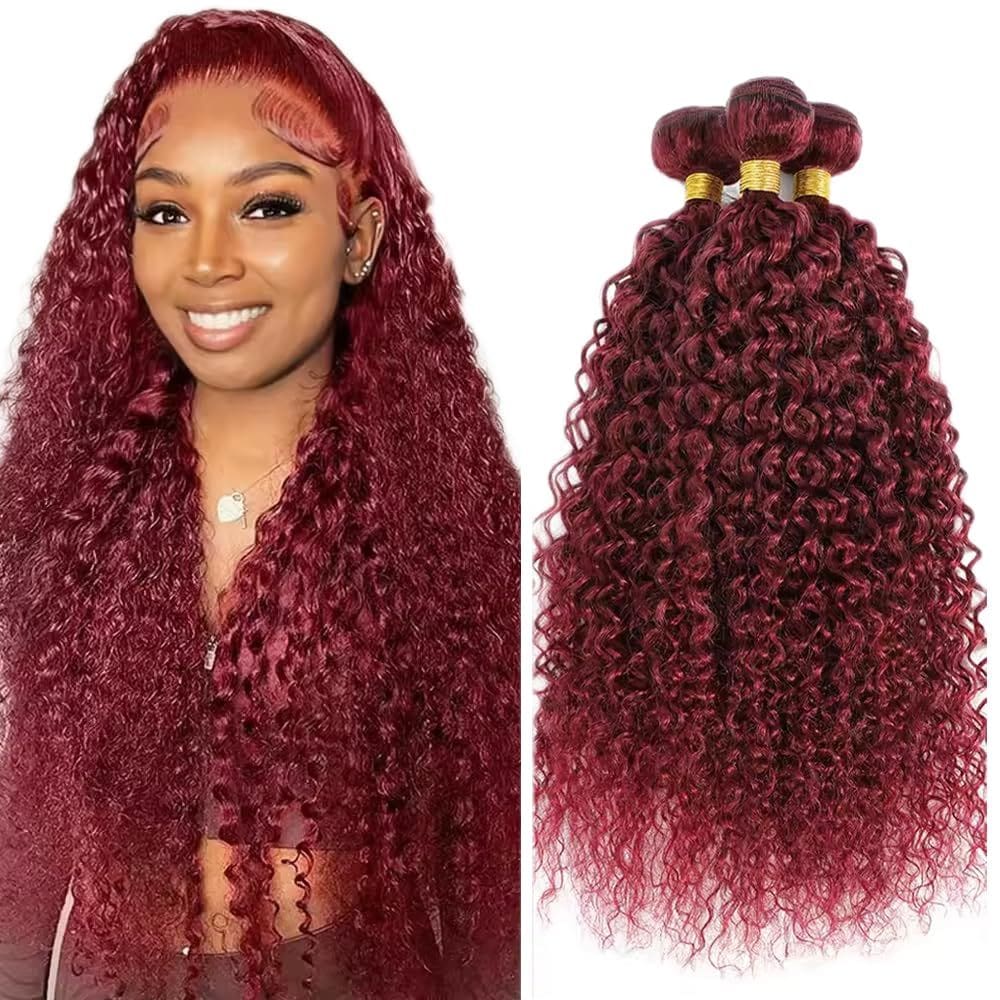 Pacotes de cabelo Vinmdonm 99J Dark Burgundy Water Wave 30cm-40cm