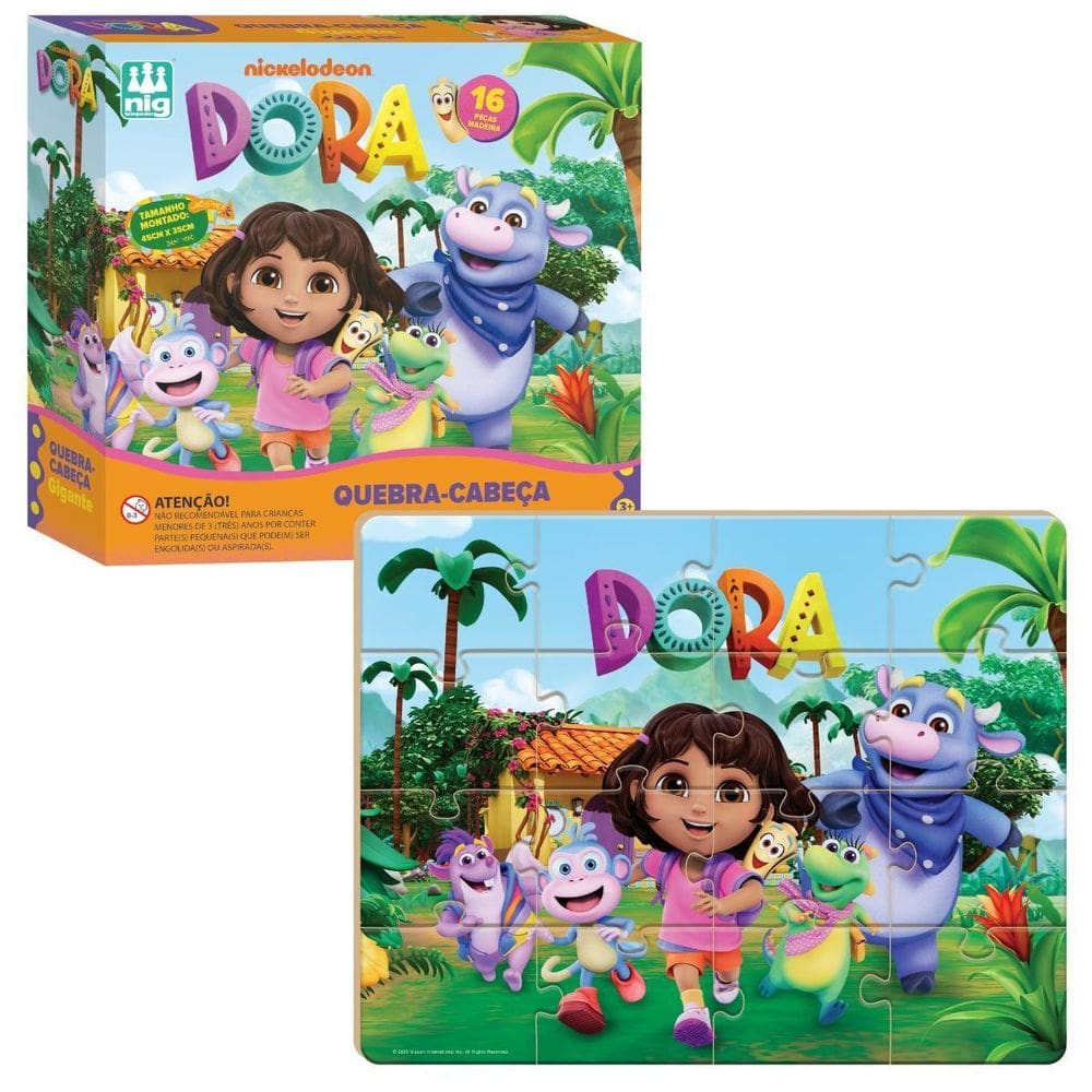 Quebra Cabeça Gigante Dora Aventureira 16 Peças 0342 Nig