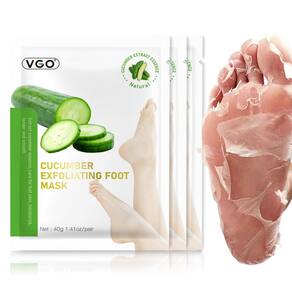 Máscara de peeling de pés VGO, pacote com 3 pepinos esfoliantes naturais