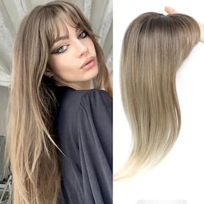 Topper de cabelo ELEVAVE 18 cm para mulheres com cabelos finos com franja