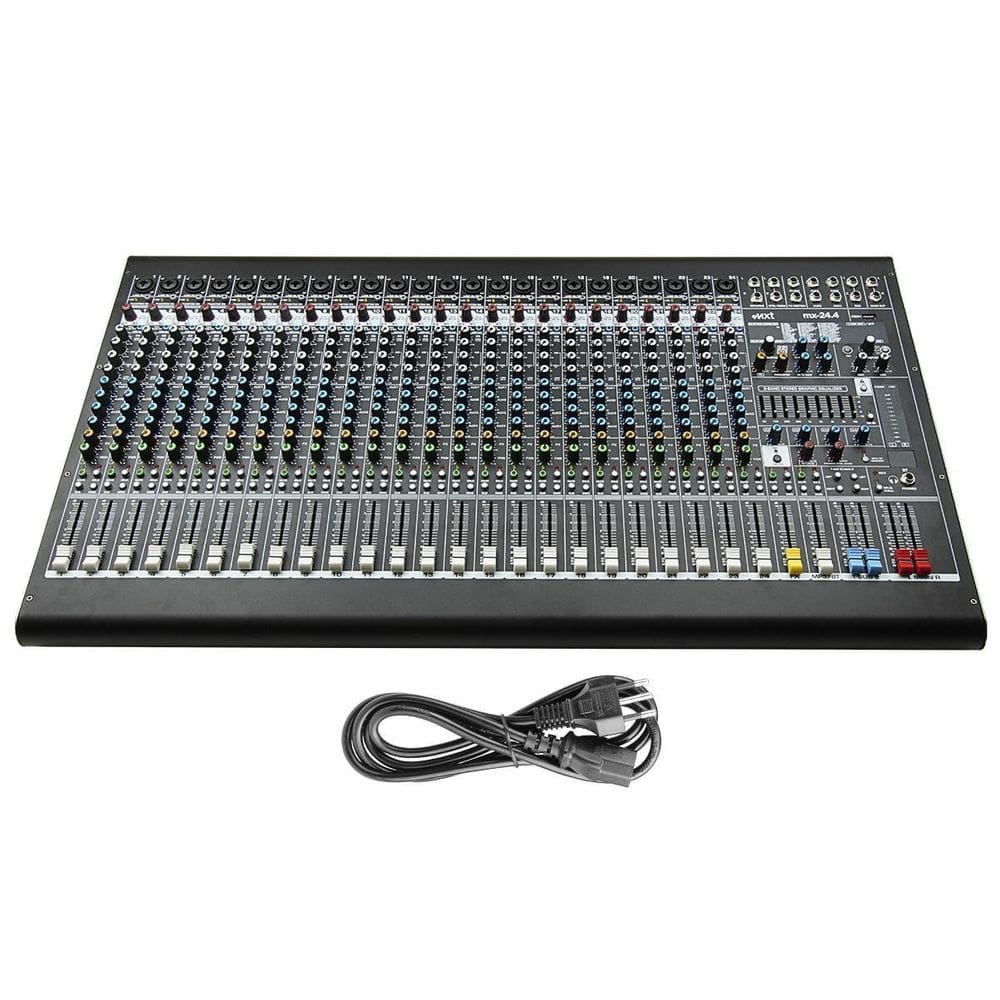 Mesa De Som 24 Canais Amplificados Usb Bluetooth Mx24.4 Mxt