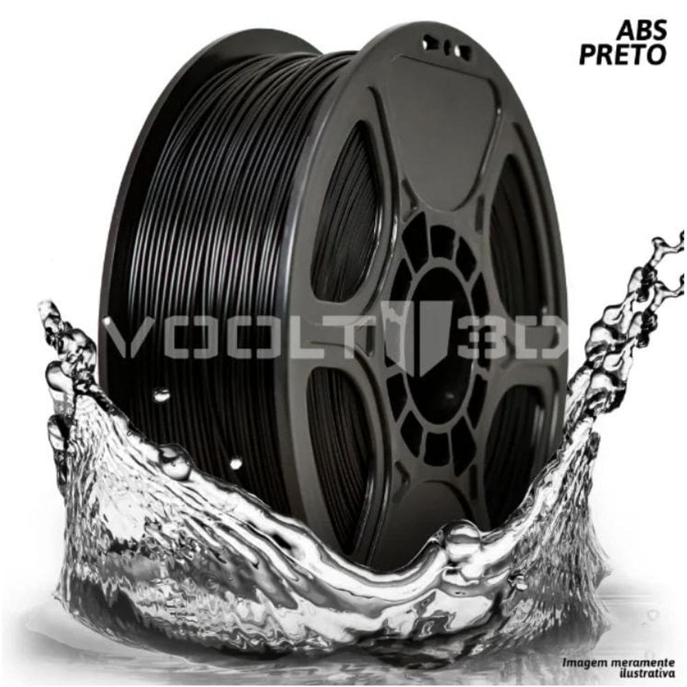 Filamento Impressão 3D Voolt Abs Preto 1Kg