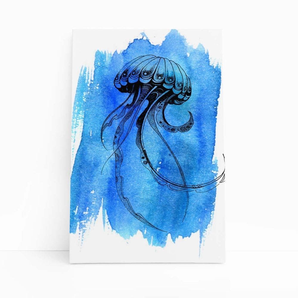 Água Viva Azul Arte Minimalista Quadro Canvas 140X90Cm