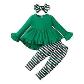 Roupas Kucnuzki Toddler Baby Girl St Patricks Day 3T-4T