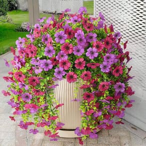 Flores artificiais penduradas Homsunny Daisy Silk, 2 peças, mistura de roxo