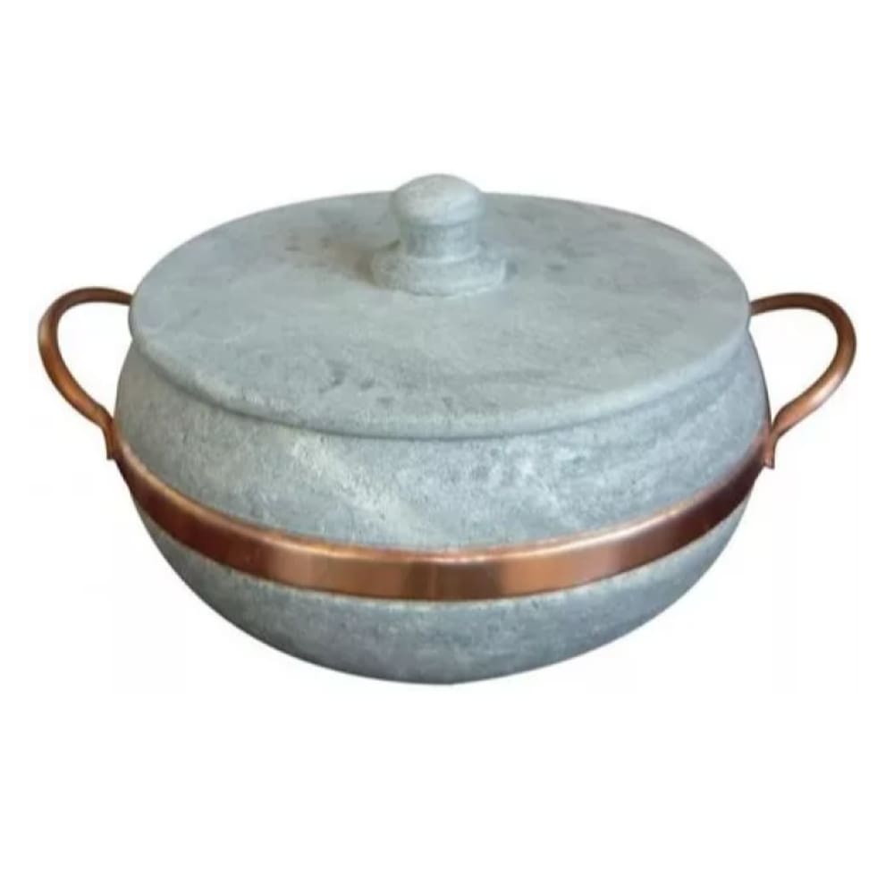 Panela em pedra sabão alça cobre número 3