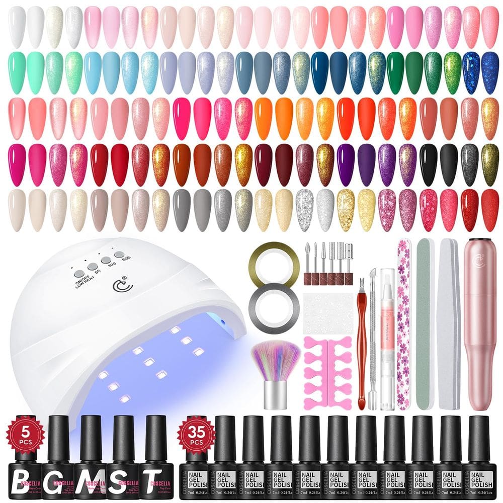 Kit de esmalte de gel COSCELIA 35 cores com luz UV e broca